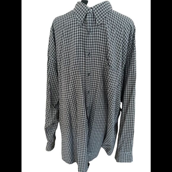 Gant Royal Oxford 100% cotton plaid button collar button front shirt size 2X - Picture 1 of 5